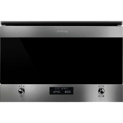 Smeg MP6322X 60cm Built In Classic Microwave Oven and Electric Grill in Stainless Steel and Dark Glass Smeg MP6322X 60cm Built In Classic Microwave Oven and Electric Grill in Stainless Steel and Dark Glass